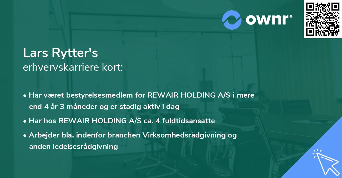Lars Rytter's erhvervskarriere kort