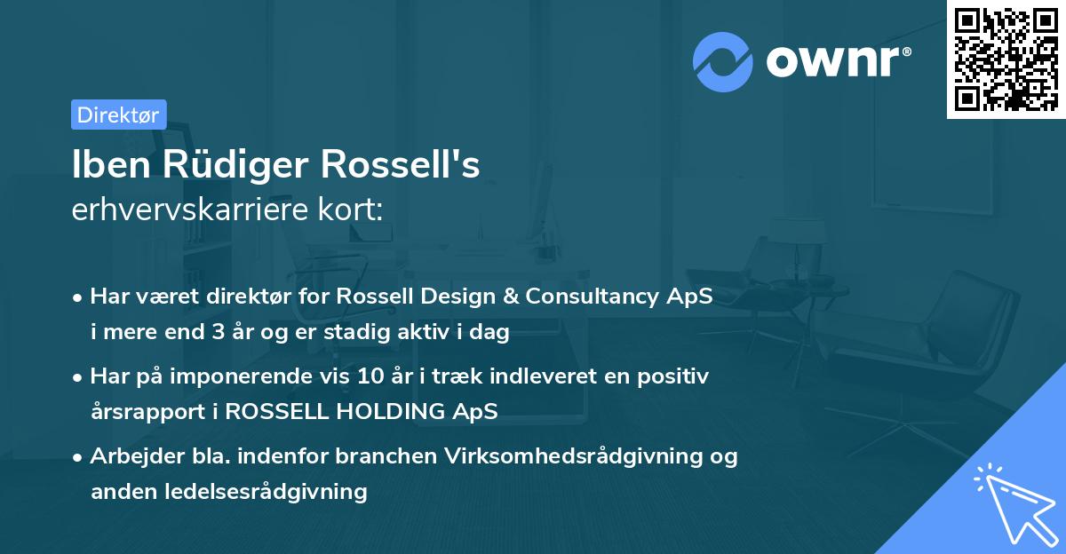 Iben Rüdiger Rossell's erhvervskarriere kort