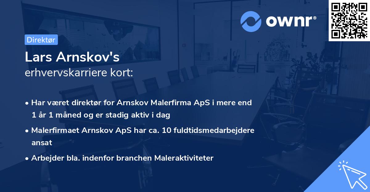 Lars Arnskov's erhvervskarriere kort