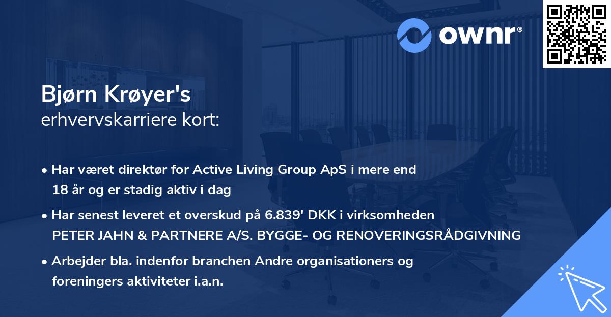 Bjørn Krøyer's erhvervskarriere kort