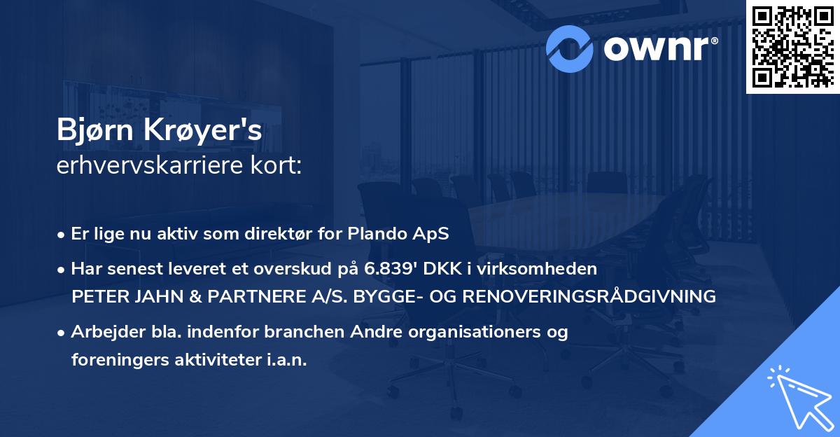 Bjørn Krøyer's erhvervskarriere kort