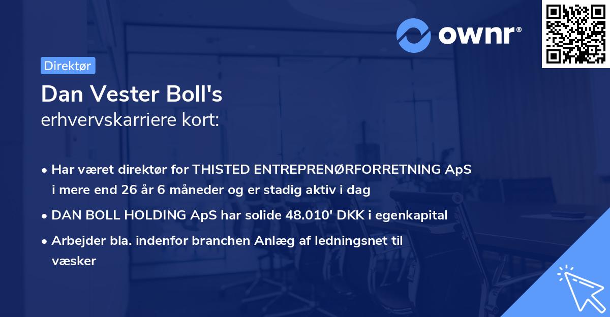 Dan Vester Boll's erhvervskarriere kort