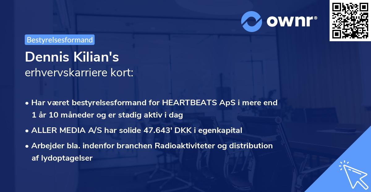 Dennis Kilian's erhvervskarriere kort