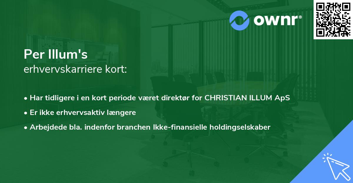 Per Illum har 0 erhvervsroller » Er bosat i Danmark - ownr®