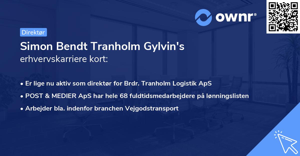 Simon Bendt Tranholm Gylvin's erhvervskarriere kort