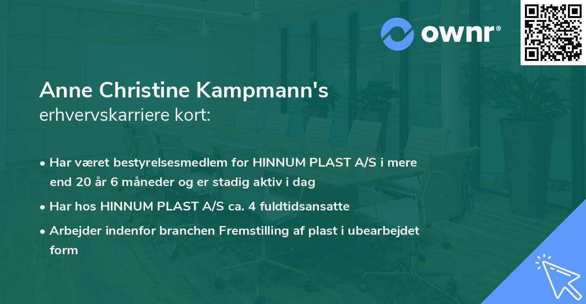 Anne Christine Kampmann's erhvervskarriere kort