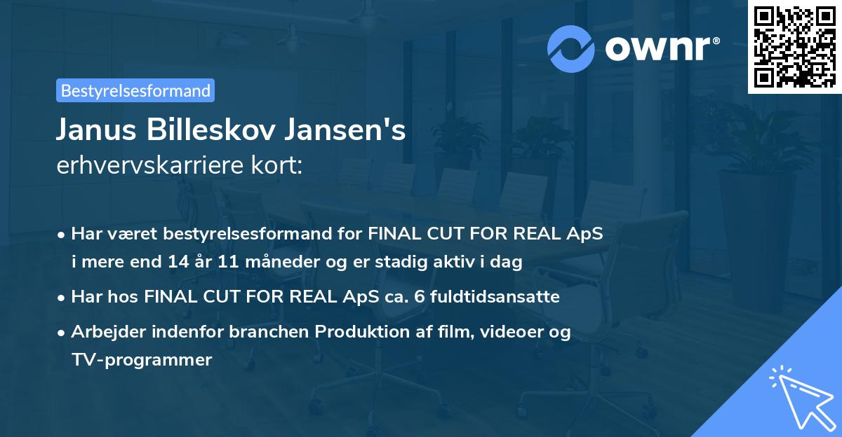 Janus Billeskov Jansen's erhvervskarriere kort