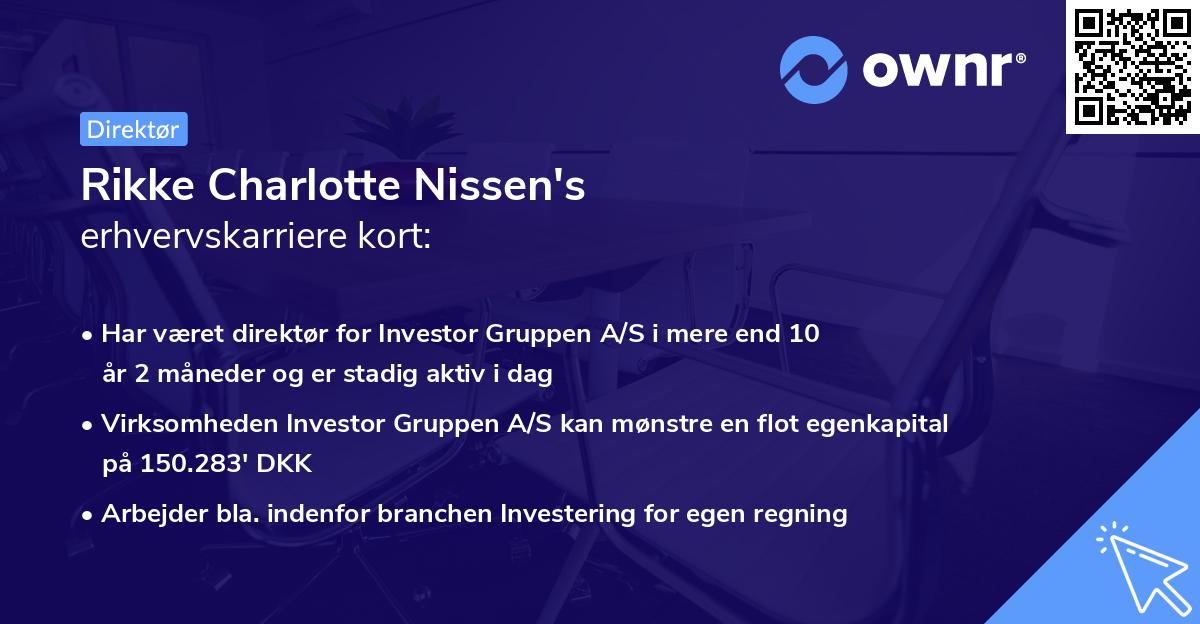 Rikke Charlotte Nissen's erhvervskarriere kort