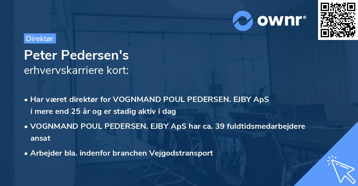 Peter Pedersen's erhvervskarriere kort