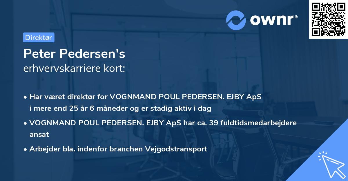 Peter Pedersen's erhvervskarriere kort