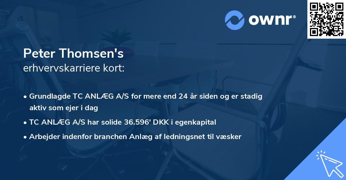 Peter Thomsen's erhvervskarriere kort