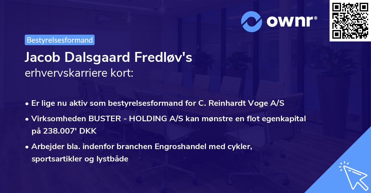 Jacob Dalsgaard Fredløv's erhvervskarriere kort