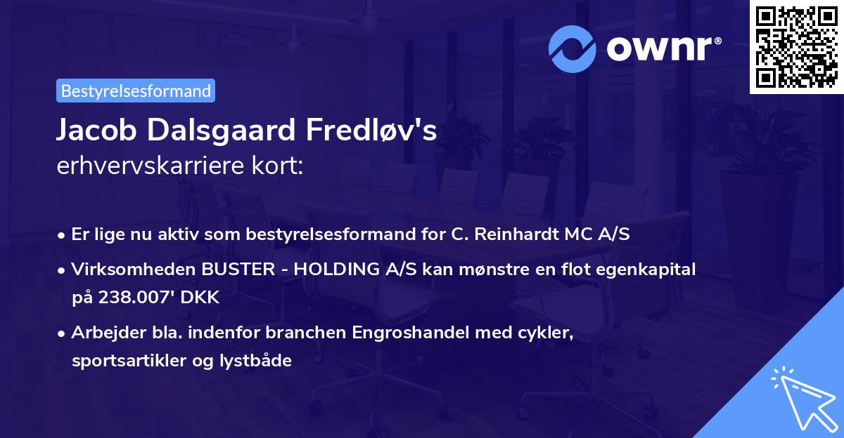 Jacob Dalsgaard Fredløv's erhvervskarriere kort
