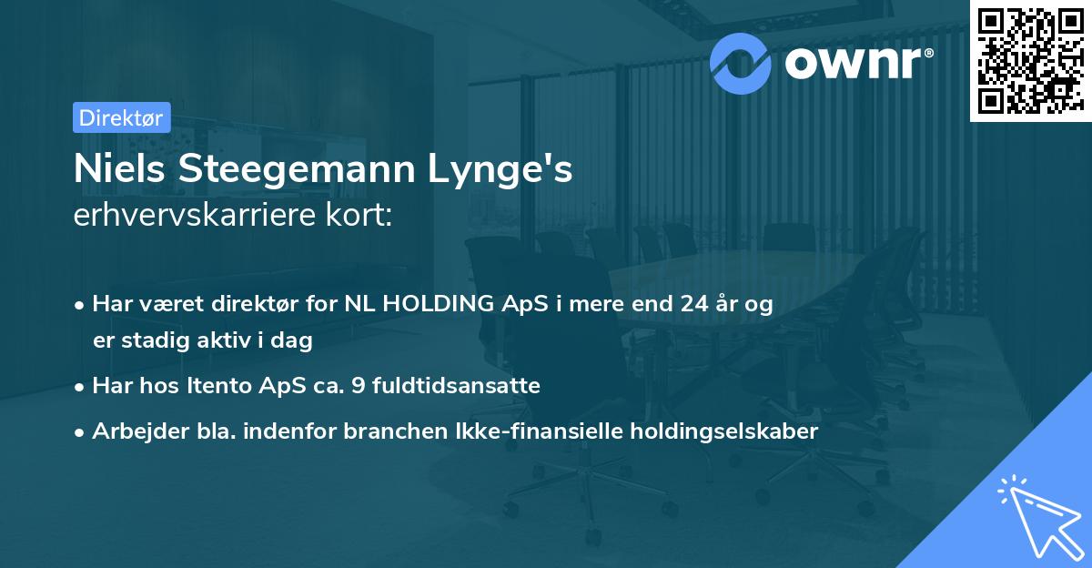 Niels Steegemann Lynge's erhvervskarriere kort