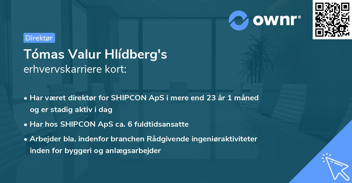 Tómas Valur Hlídberg's erhvervskarriere kort