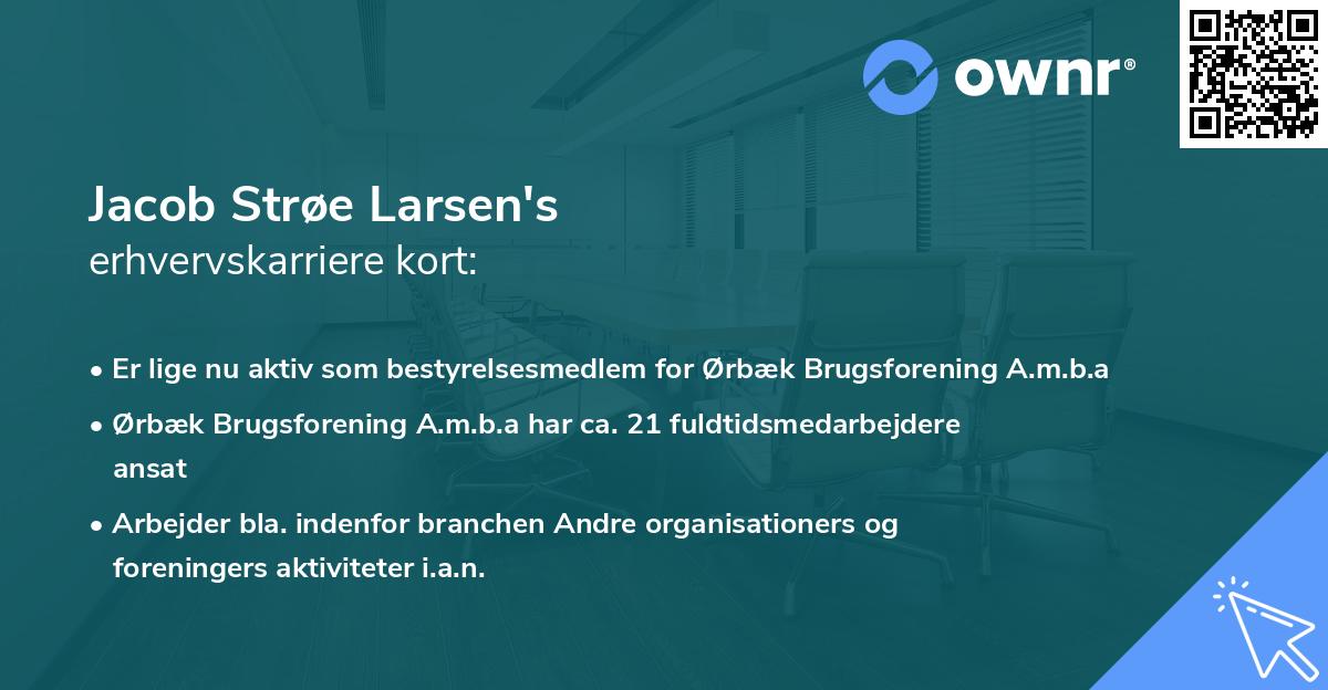 Jacob Strøe Larsen's erhvervskarriere kort