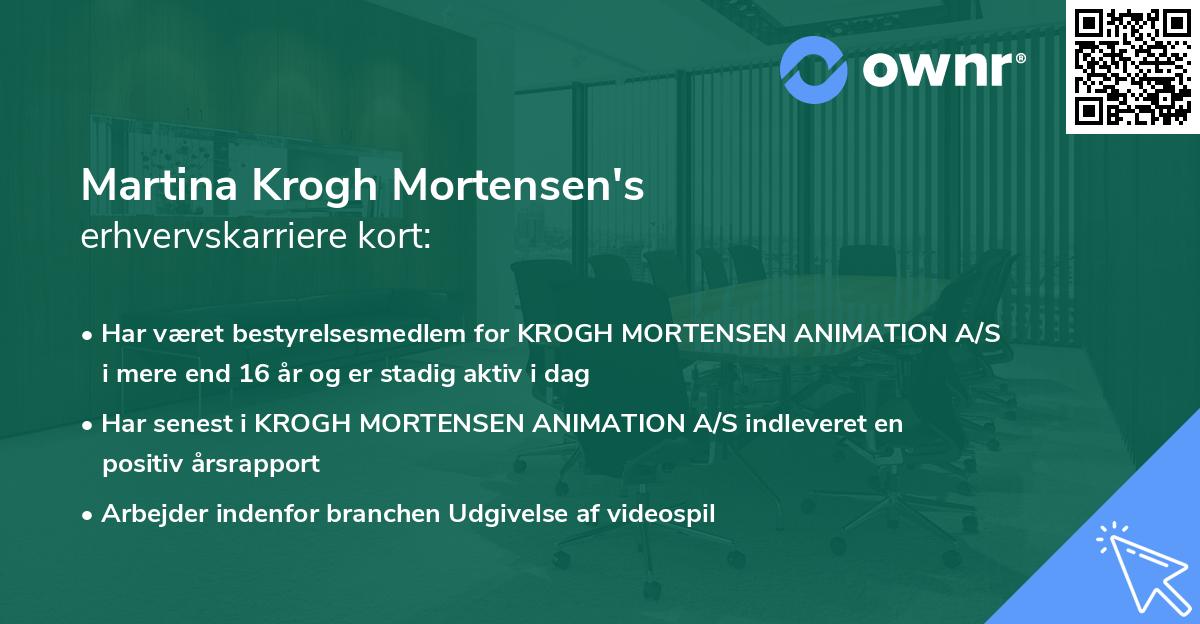 Martina Krogh Mortensen's erhvervskarriere kort