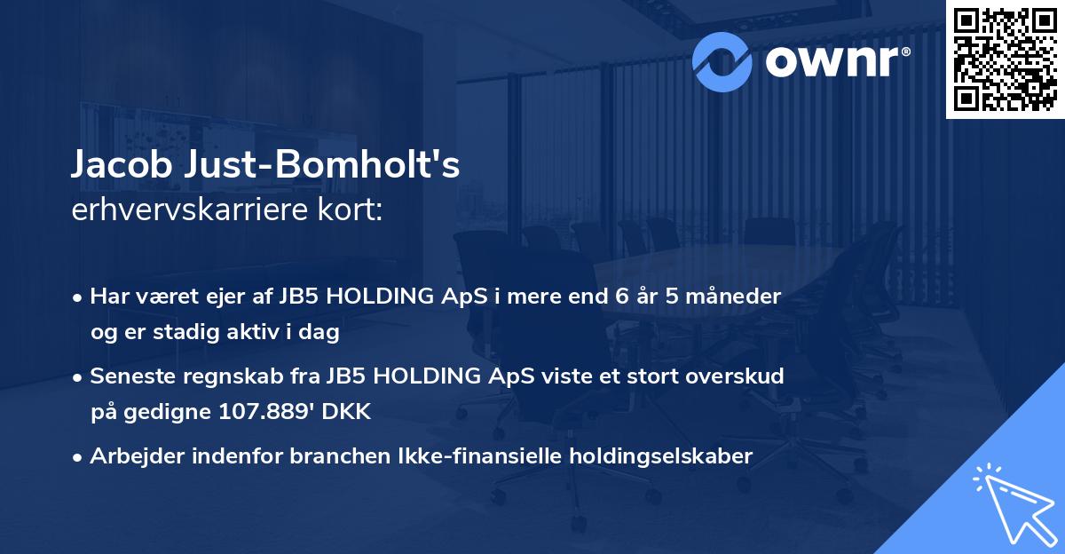 Jacob Just-Bomholt's erhvervskarriere kort