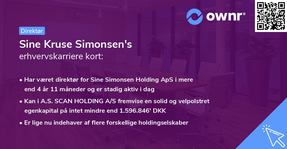 Sine Kruse Simonsen's erhvervskarriere kort