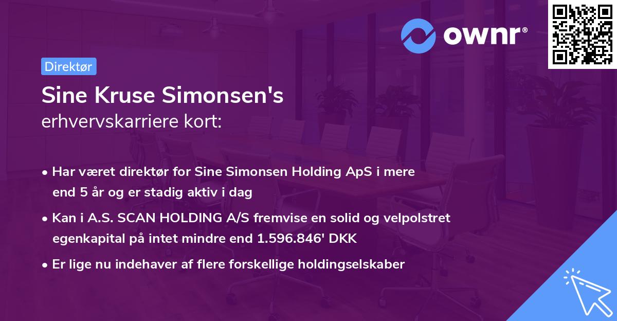 Sine Kruse Simonsen's erhvervskarriere kort