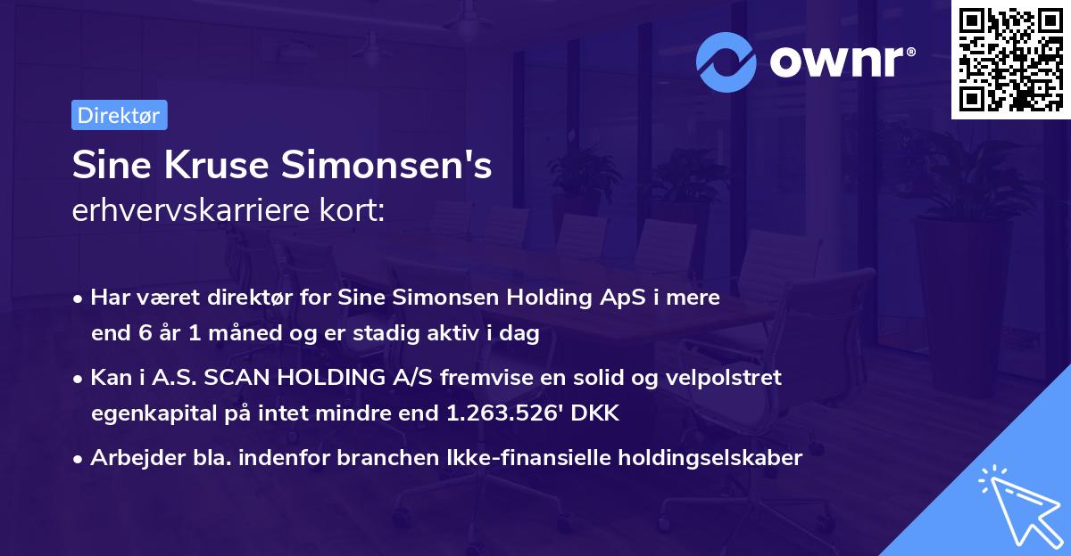 Sine Kruse Simonsen's erhvervskarriere kort