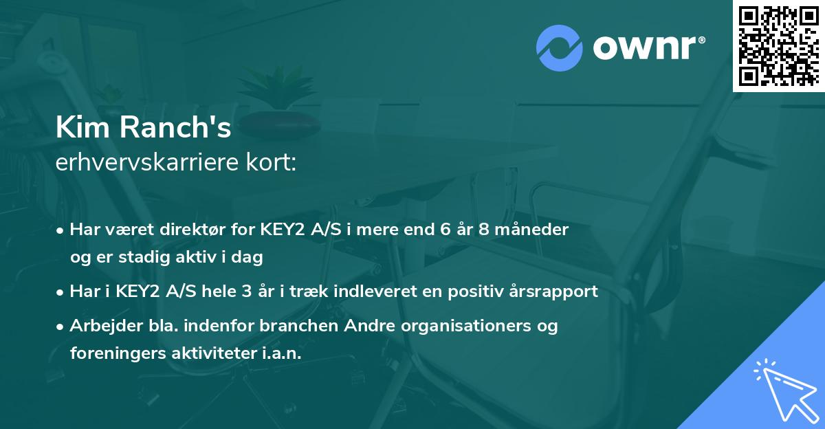Kim Ranch's erhvervskarriere kort