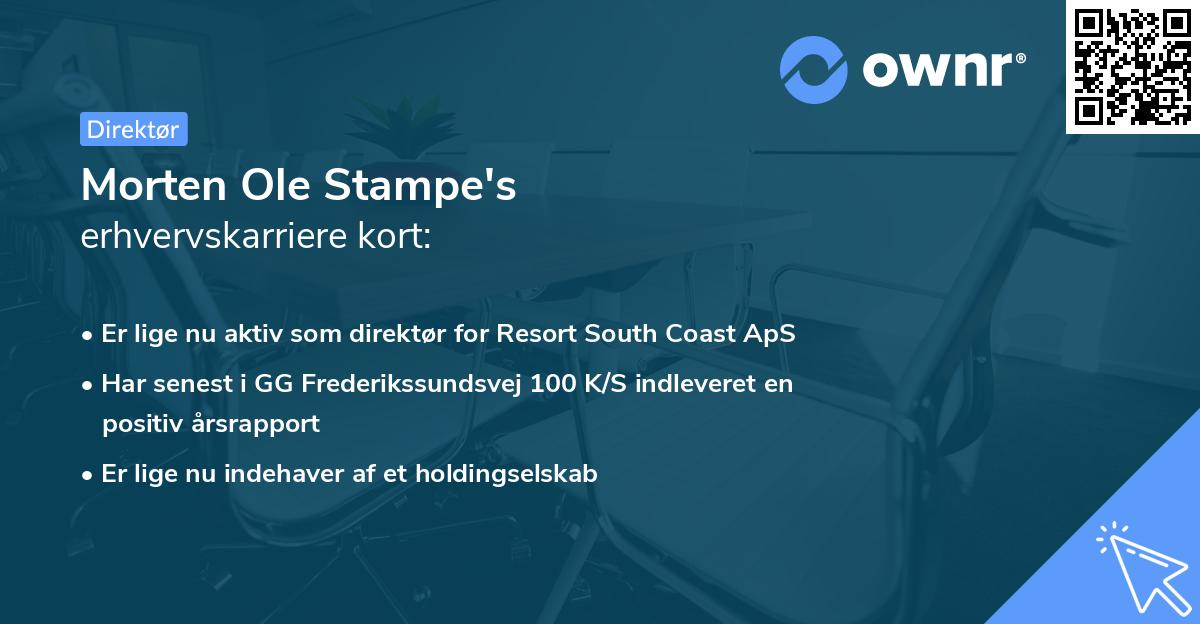 Morten Ole Stampe's erhvervskarriere kort