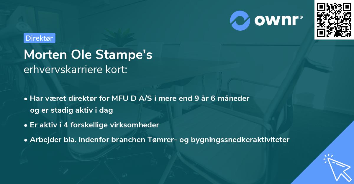 Morten Ole Stampe's erhvervskarriere kort