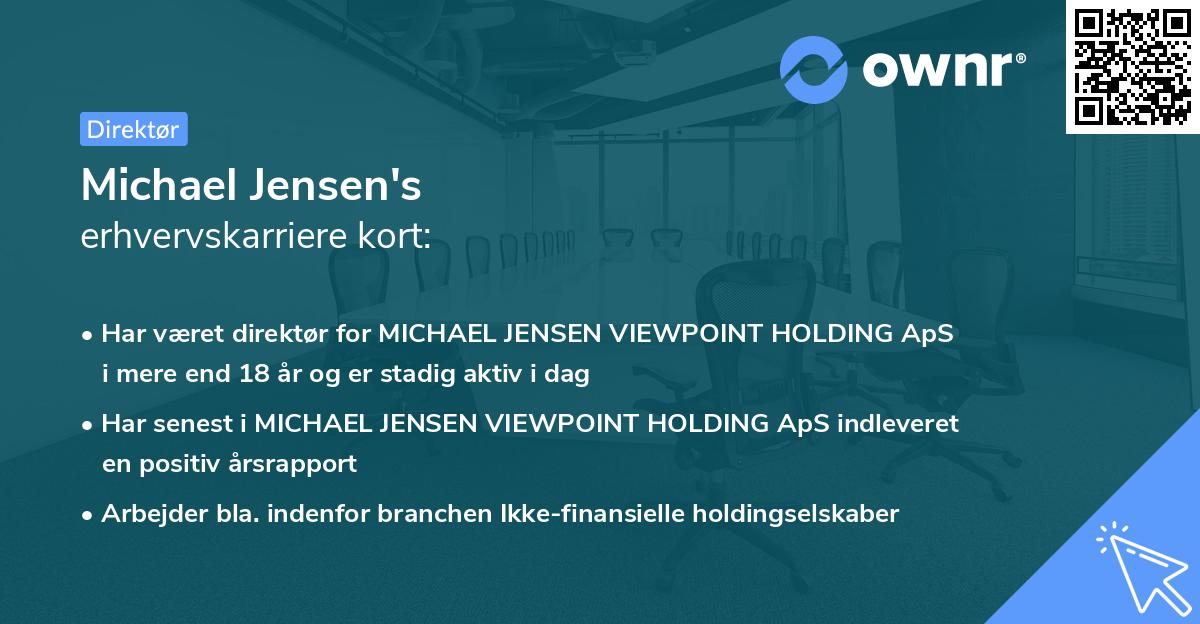 Michael Jensen's erhvervskarriere kort