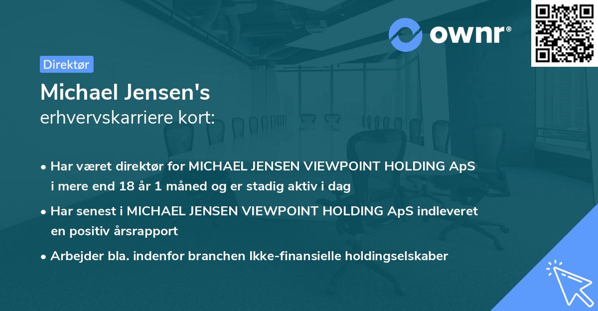 Michael Jensen's erhvervskarriere kort