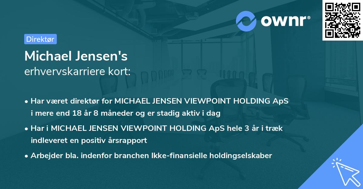Michael Jensen's erhvervskarriere kort