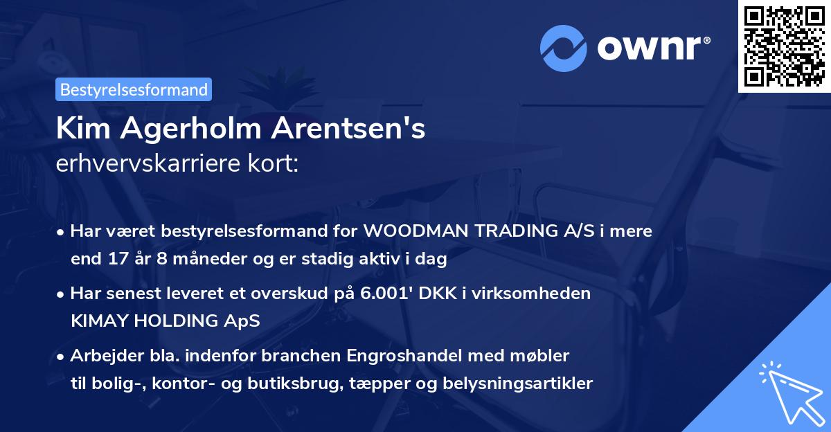 Kim Agerholm Arentsen's erhvervskarriere kort
