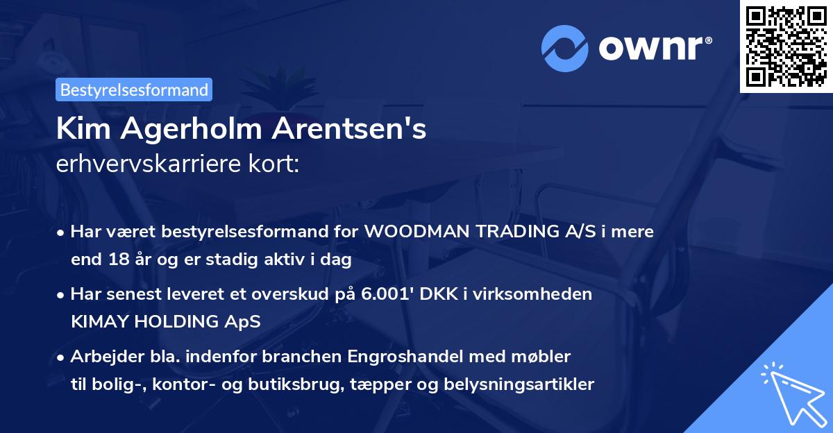 Kim Agerholm Arentsen's erhvervskarriere kort