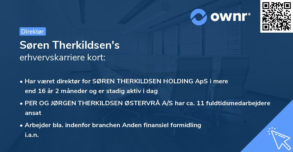 Søren Therkildsen's erhvervskarriere kort