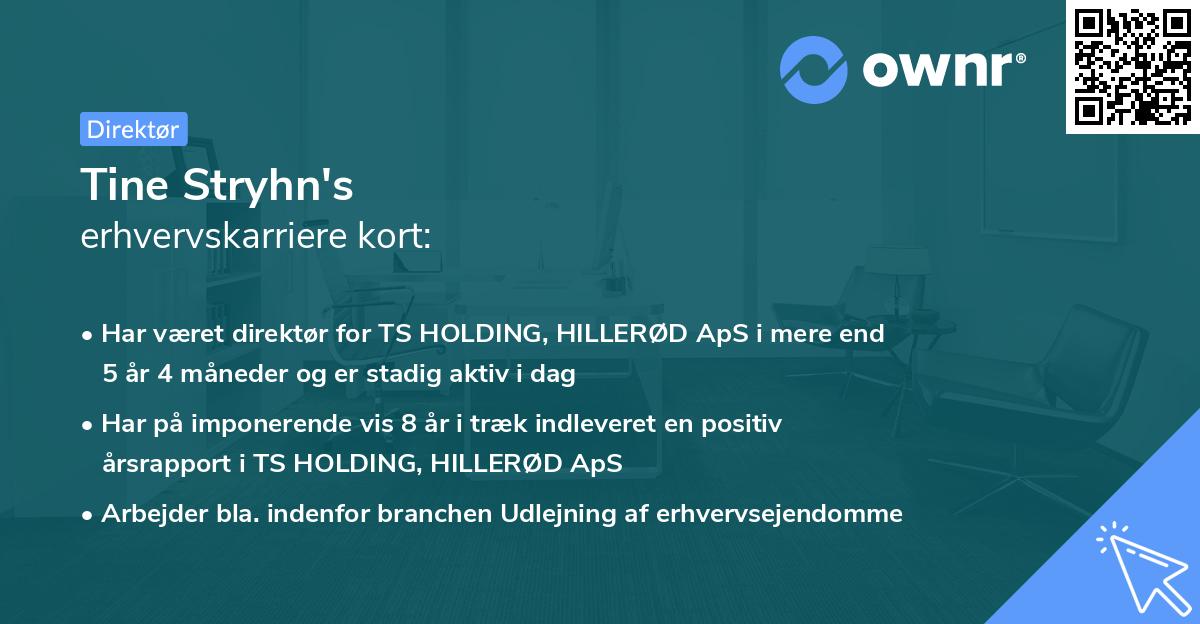 Tine Stryhn's erhvervskarriere kort