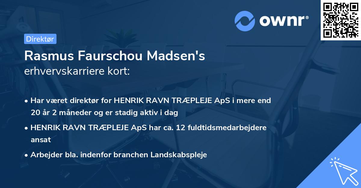 Rasmus Faurschou Madsen's erhvervskarriere kort