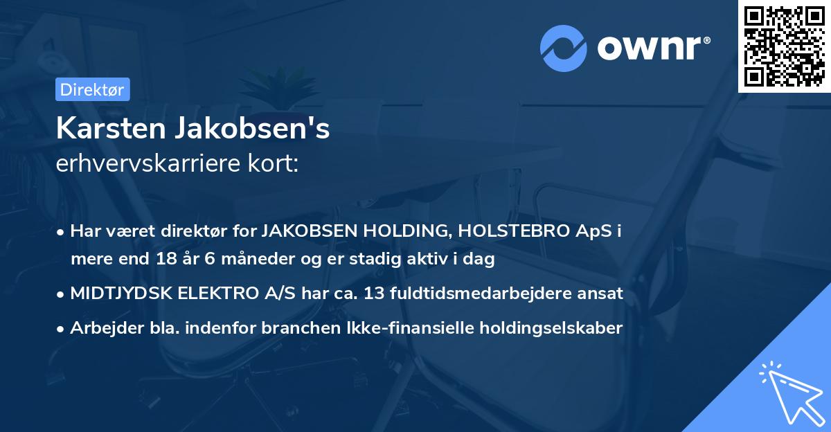 Karsten Jakobsen's erhvervskarriere kort