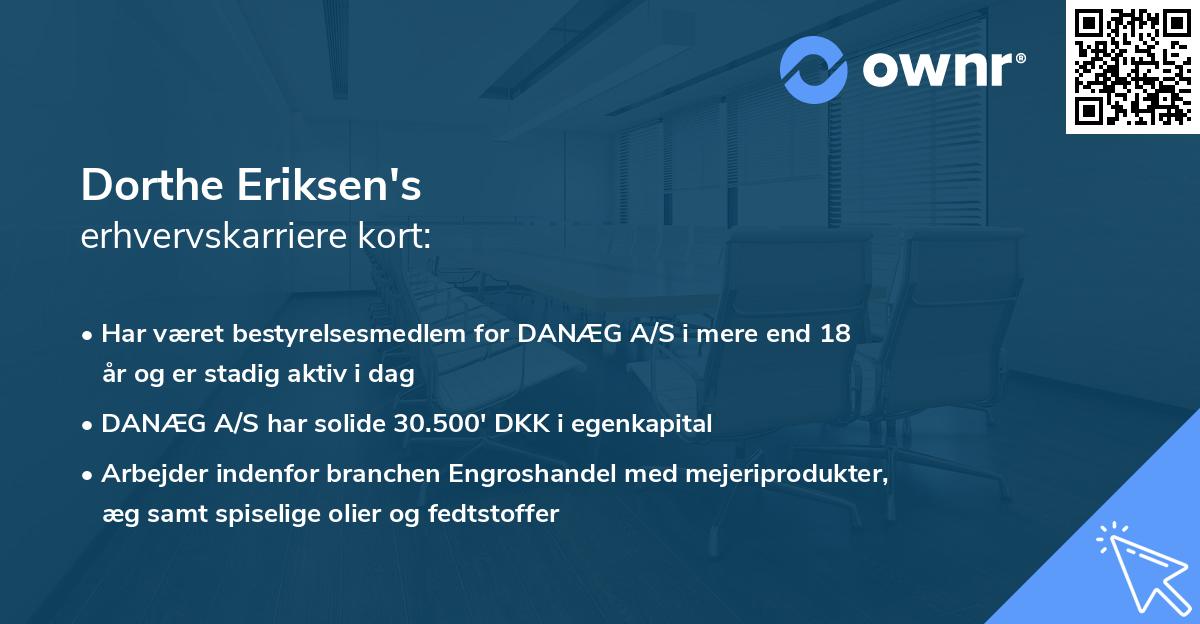 Dorthe Eriksen's erhvervskarriere kort