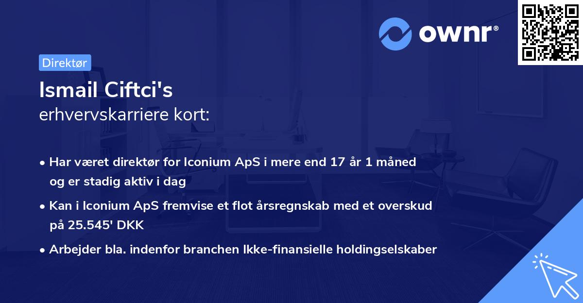 Ismail Ciftci's erhvervskarriere kort