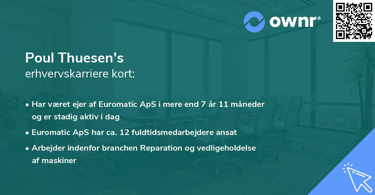 Poul Thuesen's erhvervskarriere kort