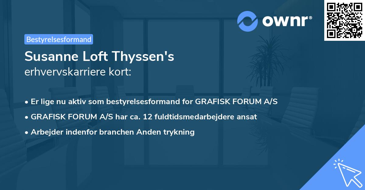 Susanne Loft Thyssen's erhvervskarriere kort