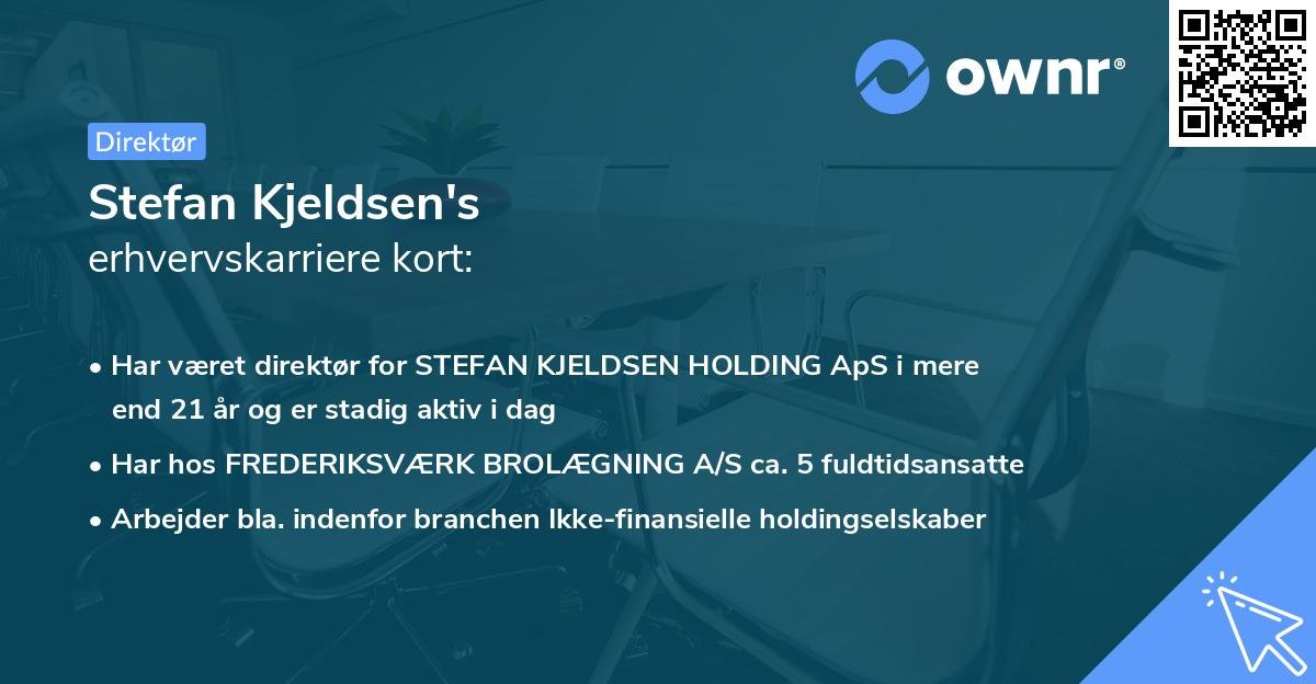 Stefan Kjeldsen's erhvervskarriere kort