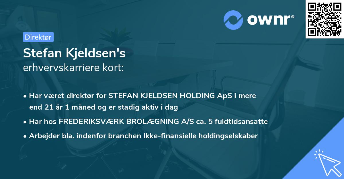 Stefan Kjeldsen's erhvervskarriere kort