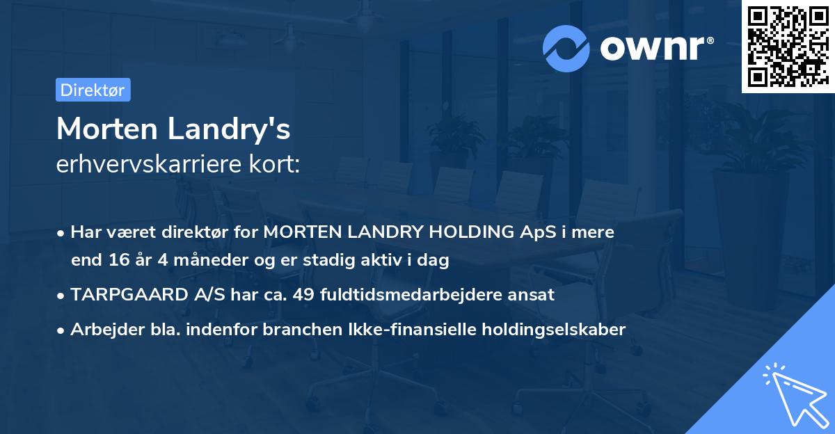 Morten Landry's erhvervskarriere kort