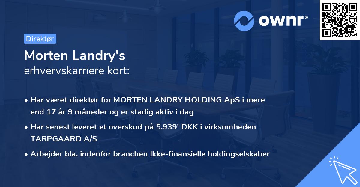 Morten Landry's erhvervskarriere kort