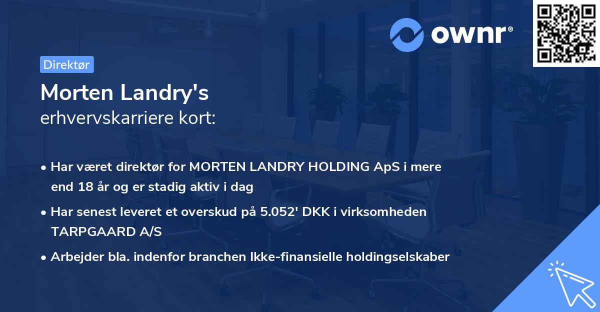 Morten Landry's erhvervskarriere kort