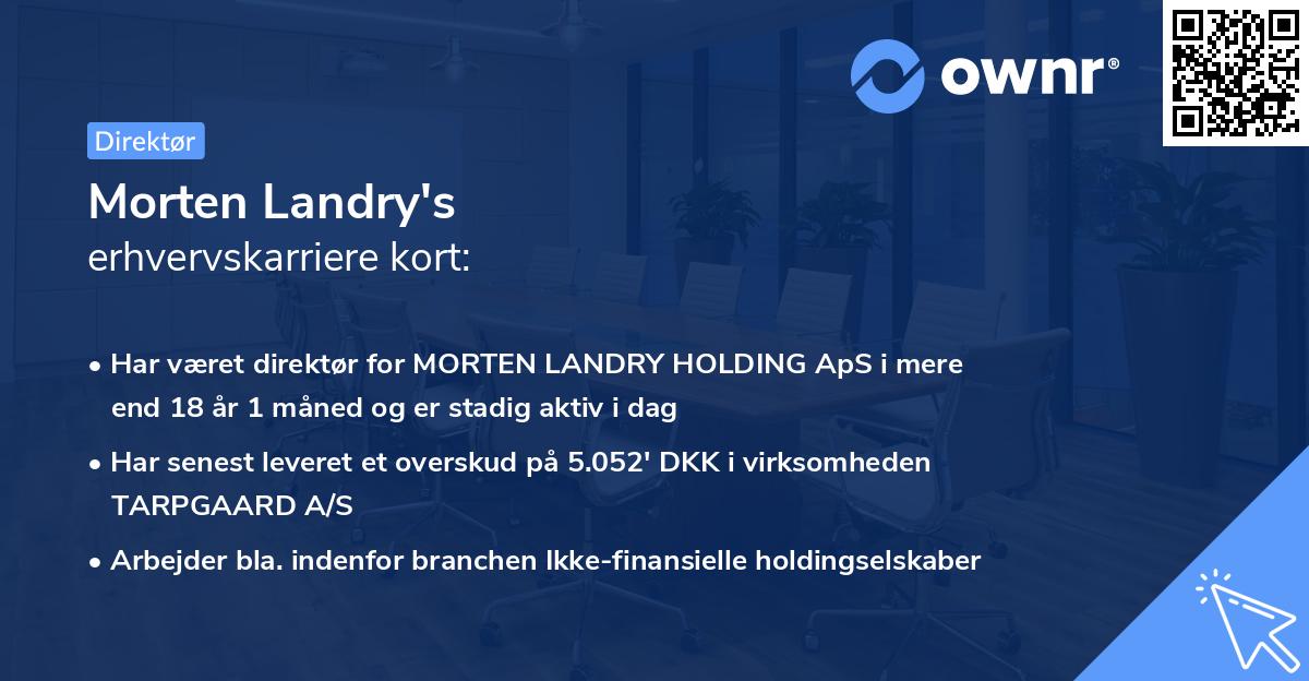 Morten Landry's erhvervskarriere kort