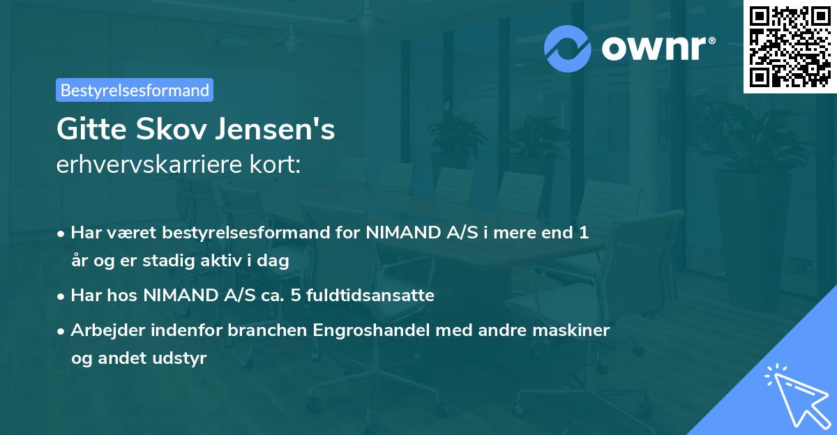 Gitte Skov Jensen's erhvervskarriere kort