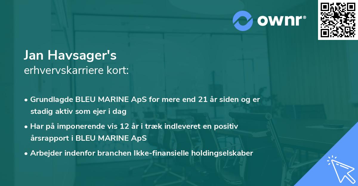 Jan Havsager's erhvervskarriere kort