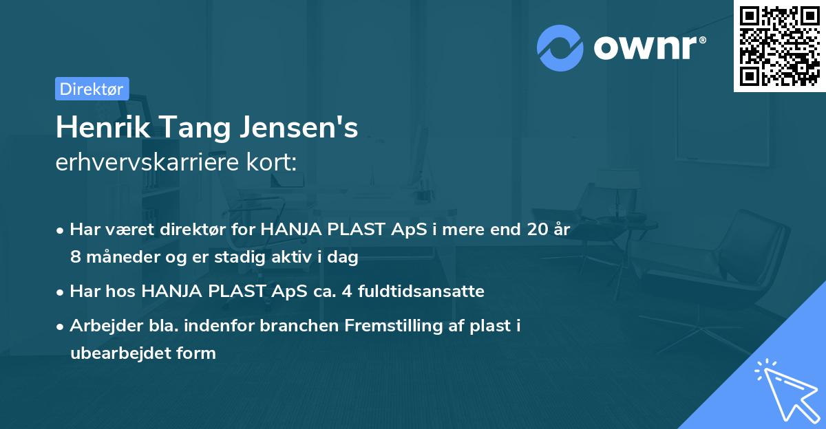 Henrik Tang Jensen's erhvervskarriere kort